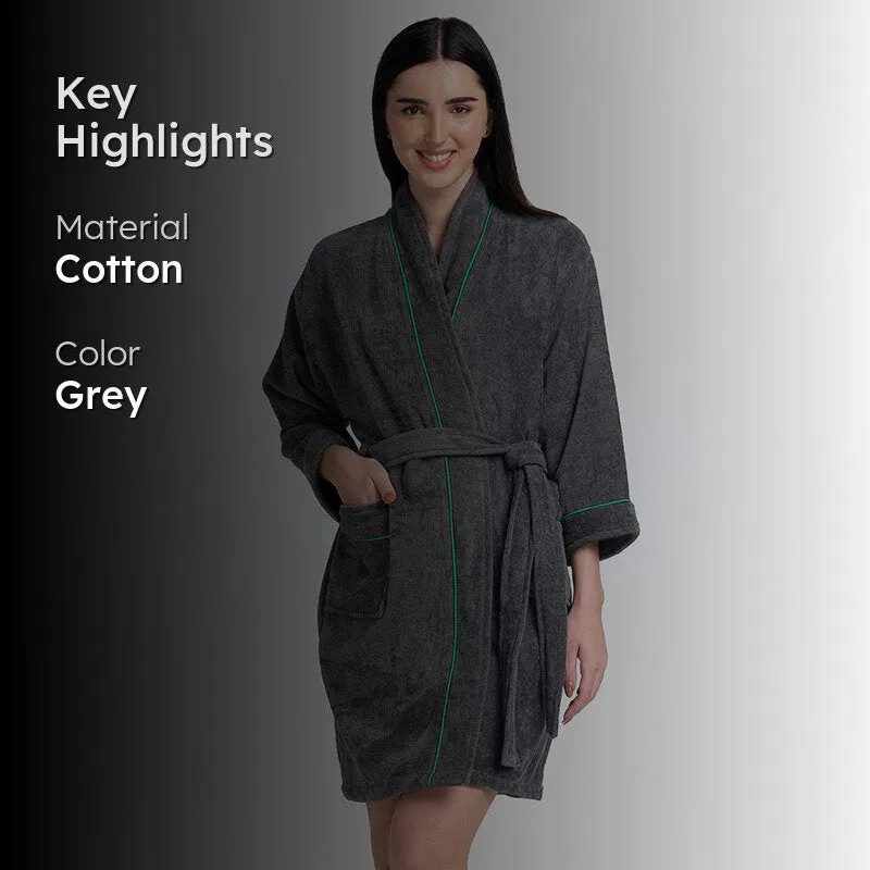 Nautica Cashmere Dreams Cotton Bath Robe - Dark Grey media 2