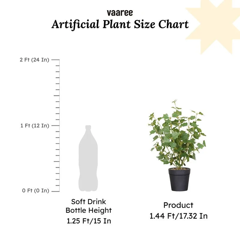 Artificial Big Plant With Black Fiber Pot (Green) - 1.4 Feet media 7
