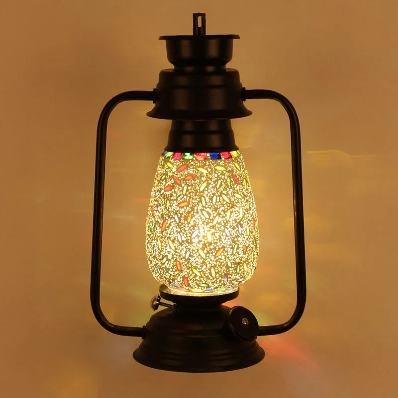 Siera Mosaic Lantern Iron Wall Lamp - Black media 4