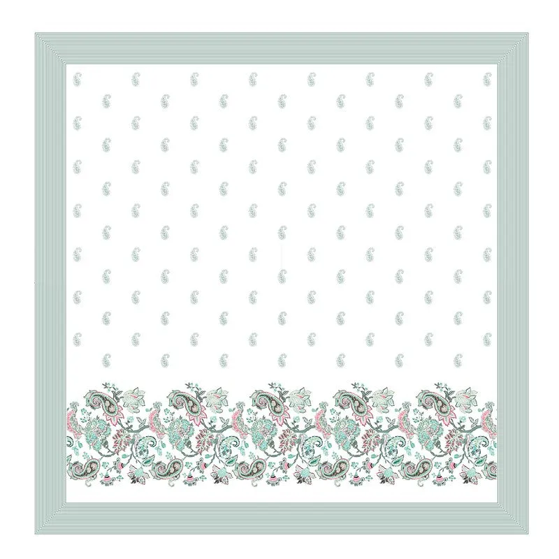 Royal Glow Cotton Bedsheet (Sea Green,White) - 120 TC media 4