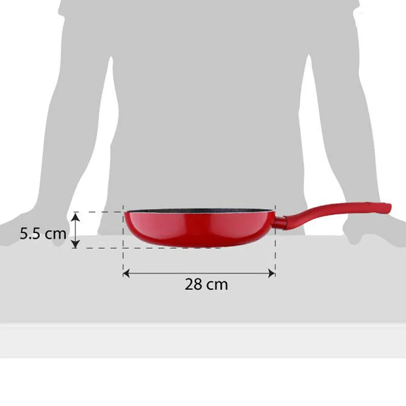 Bergner Bellini Plus Rivetless Non Stick Frypan (Red) - 28 CM media 7