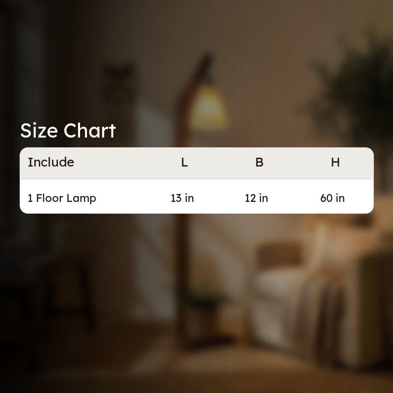 ClassicAura Wooden Floor Lamp - Brown media 9
