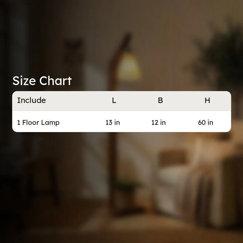 ClassicAura Wooden Floor Lamp - Brown media 9