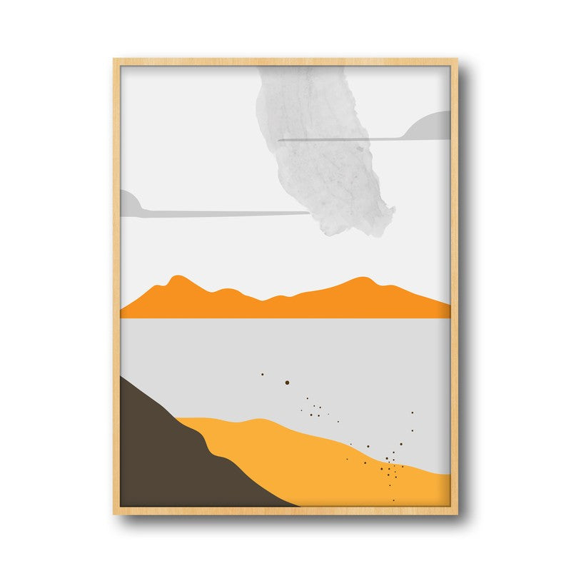 Golden Landscape Archival Canvas Wall Art - Natural Brown Frame media 5
