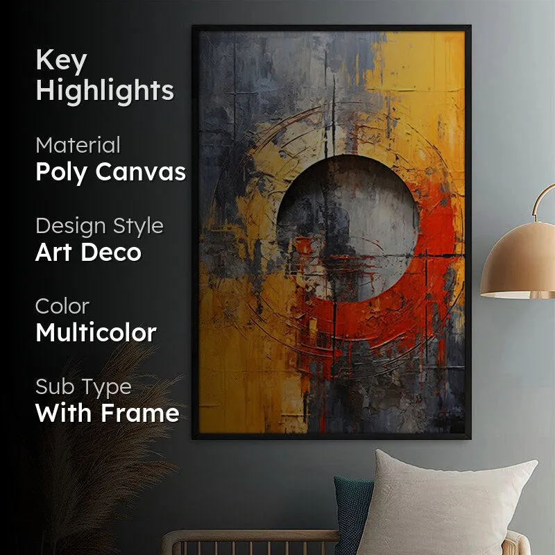 Flamma Cinere Abstract Wall Painting With Frame media 2