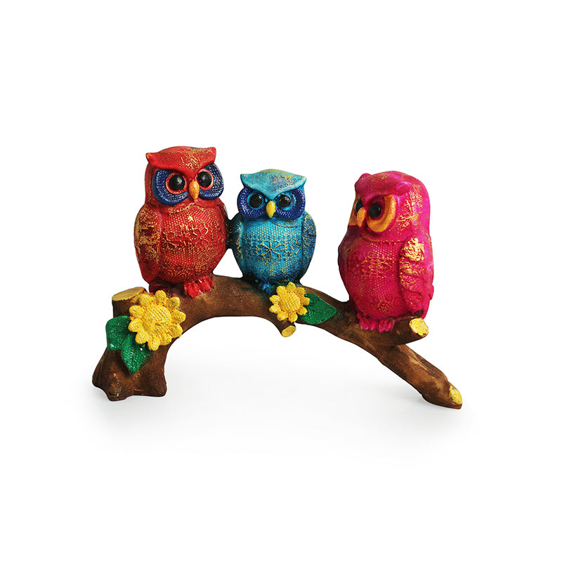Owl Pals Resin Showpiece - Multicolor media 3