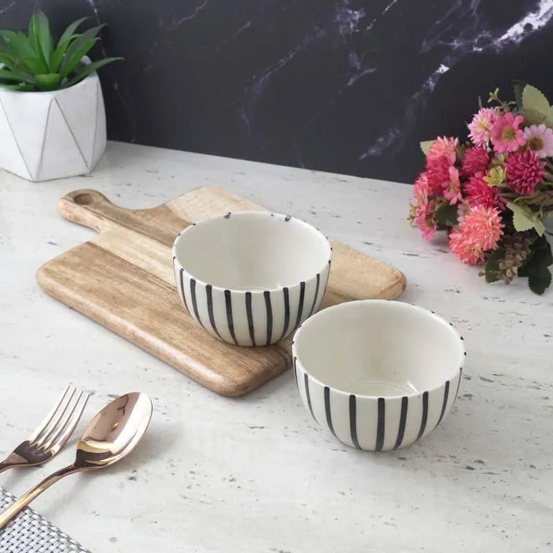 Striped Squad Ceramic Bowls - Set Of Two media 1