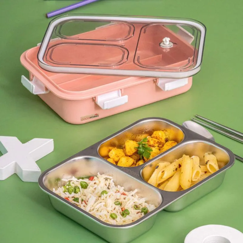 Vivi Kids Lunch Box with Compartments (Pink) - 750 ML media 1