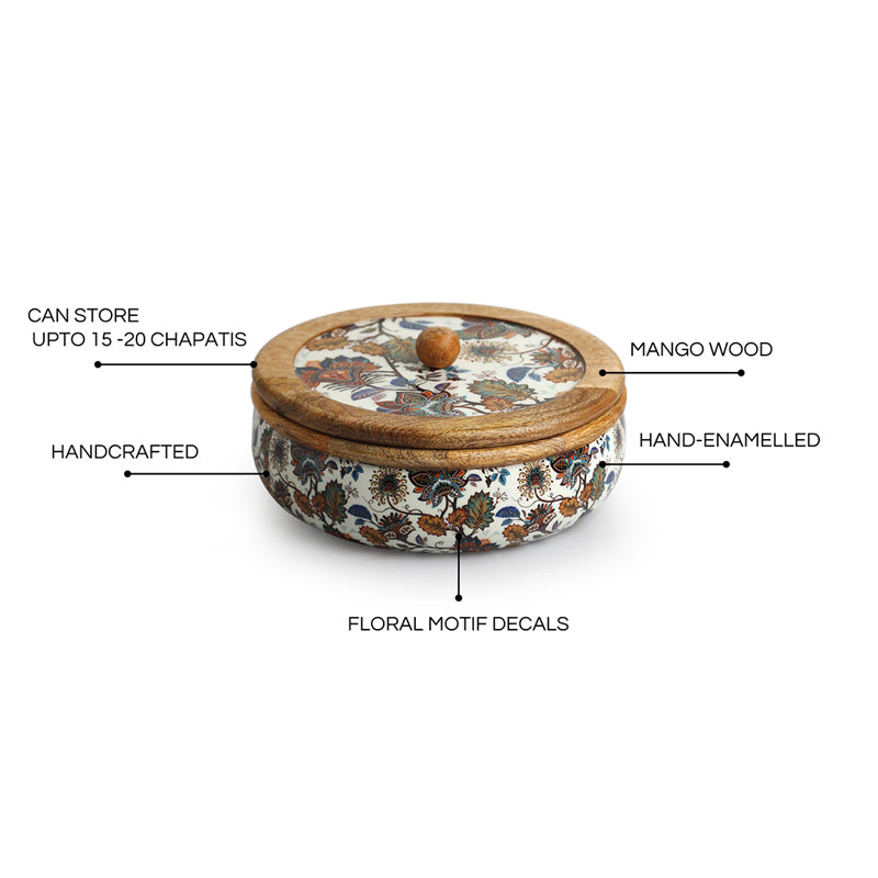 Golzar Enamelled Mango Wood Roti Box media 7