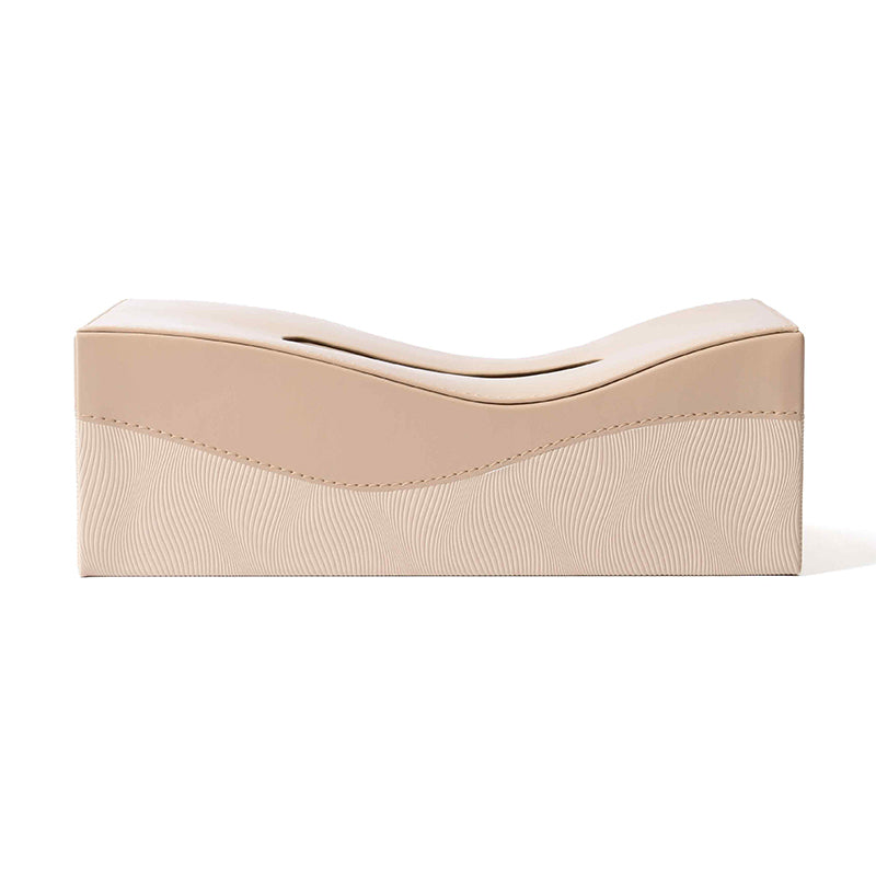 Veltrix Faux Leather Tissue Holder - Beige media 8