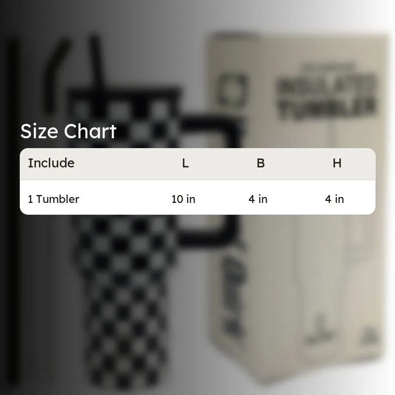 Chic Check Stainless Steel Tumbler (1200 ML) - Black media 7