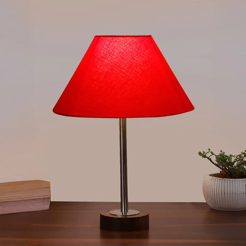 Cotin II Rodin Wooden Table Lamp - Red,Silver,Brown media 2