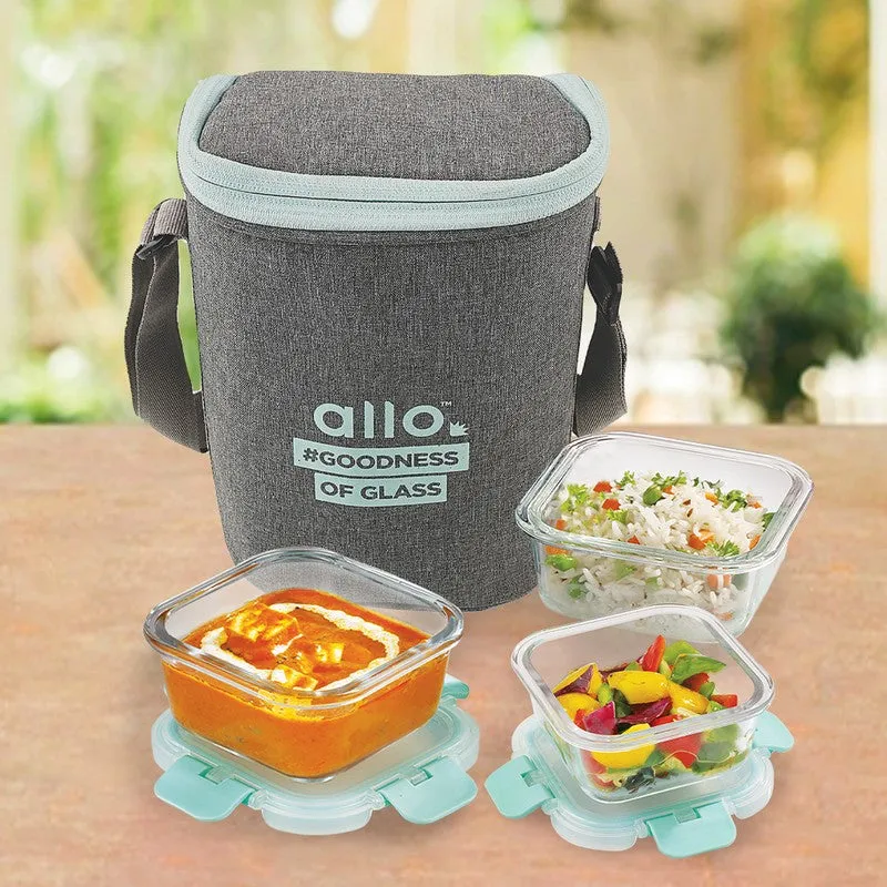 Pakruv Leak Proof Glass Lunch Box with Bag- Set of Three media 4