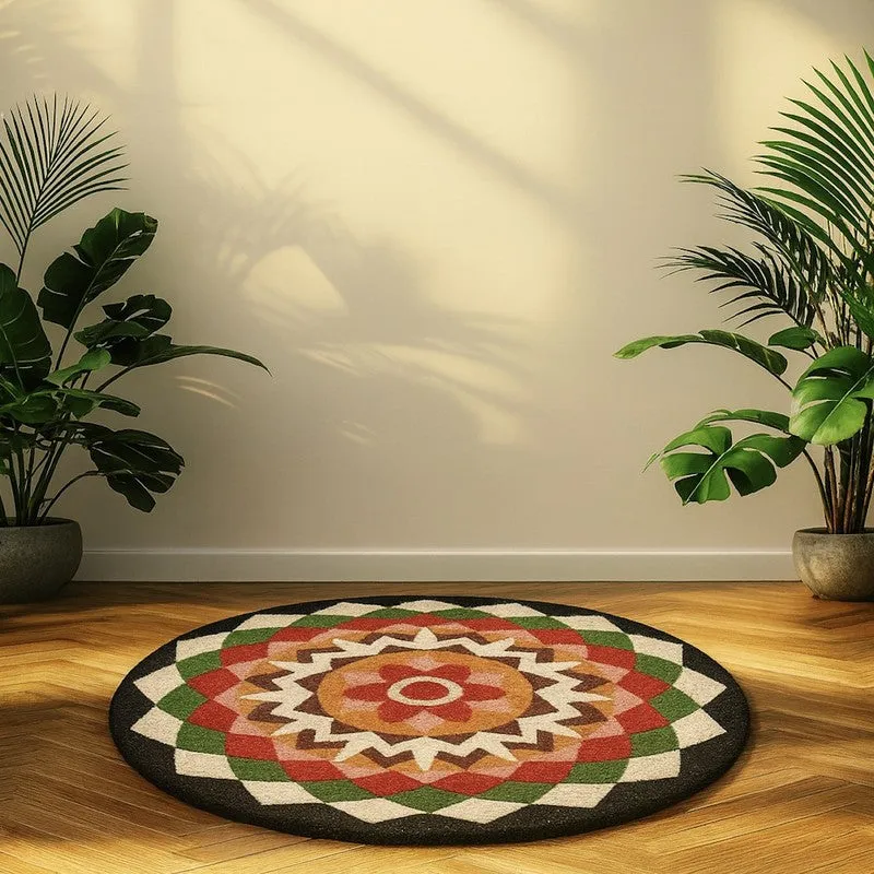 Onyx Mandala Rangoli Micro Fibe Rug media 6