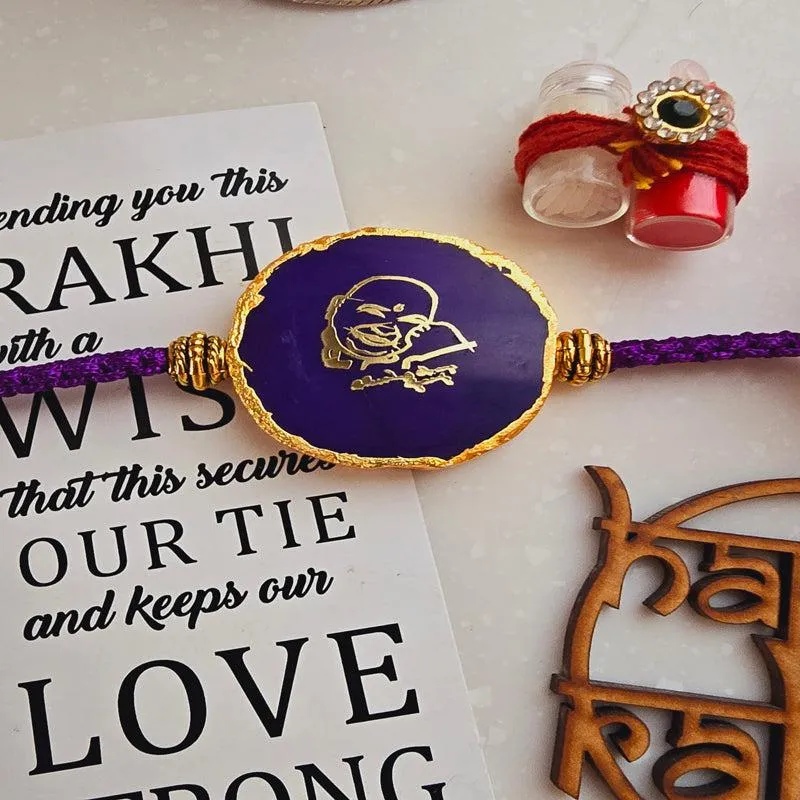 Guru Ji Purple Agate Rakhi Gift Set media 4