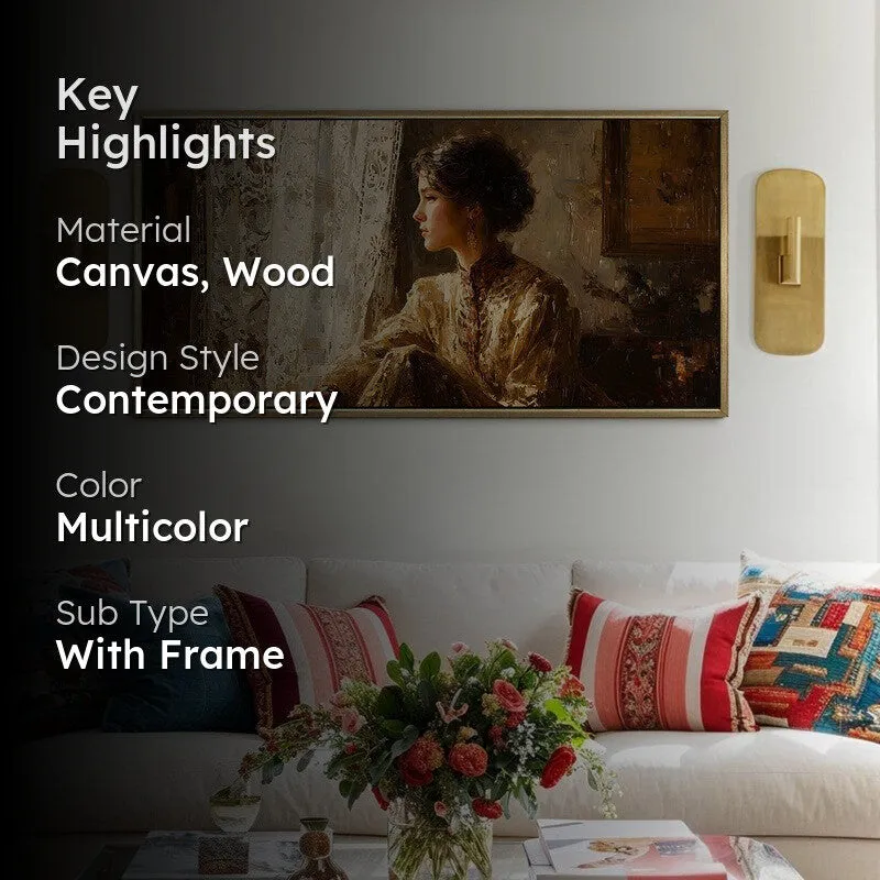 Quiet Bloom Canvas Wall Painting With Frame media 2