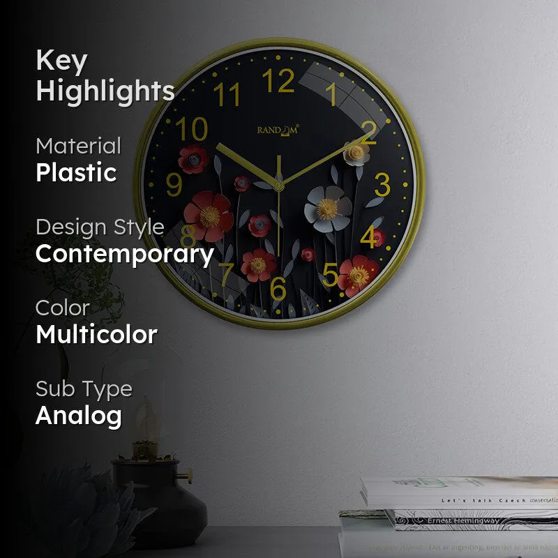 Bloom In Dark Plastic Wall Clock media 2