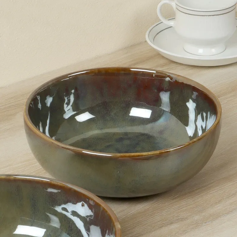 Ceramic Serving Bowls (Olive Green) - 700 mL media 4