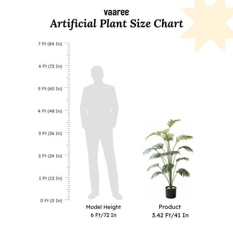 Palmora Artificial Areca Palm Plant With Black Plastic Pot - 3.4 ft media 6