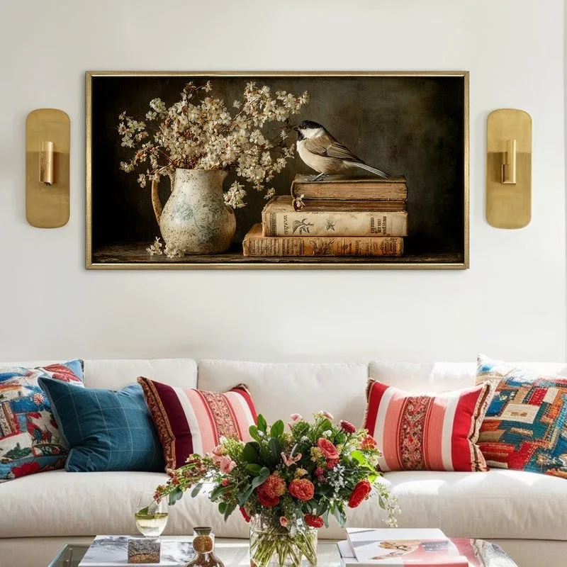 Blush Hydrangeas Canvas Wall Painting With Frame media 1