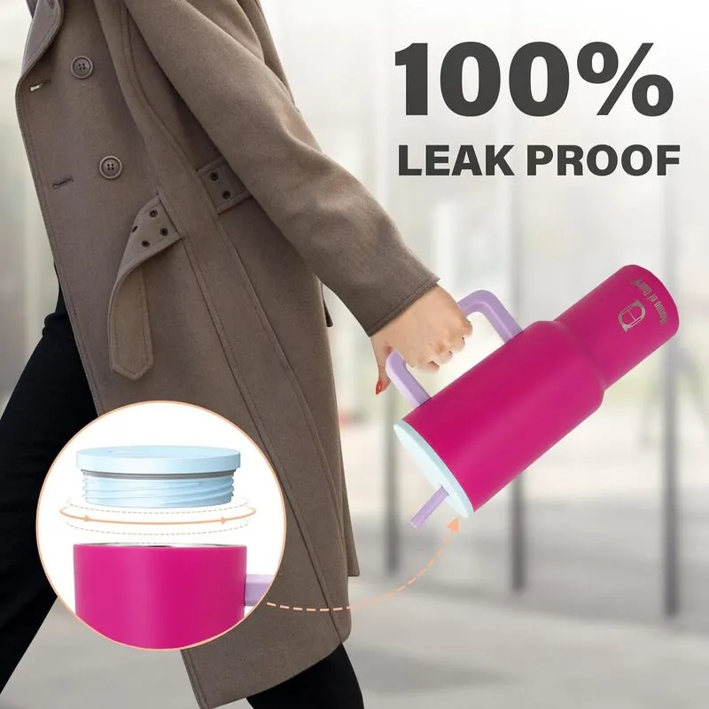 Sipsation Stainless Steel Tumbler (1200 ML) - Pink media 6