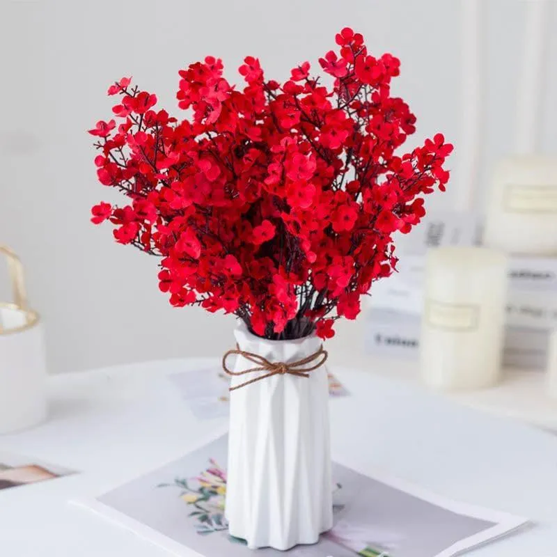 Faux Gypsophila Floral Stick (Red) - Set Of Four media 1