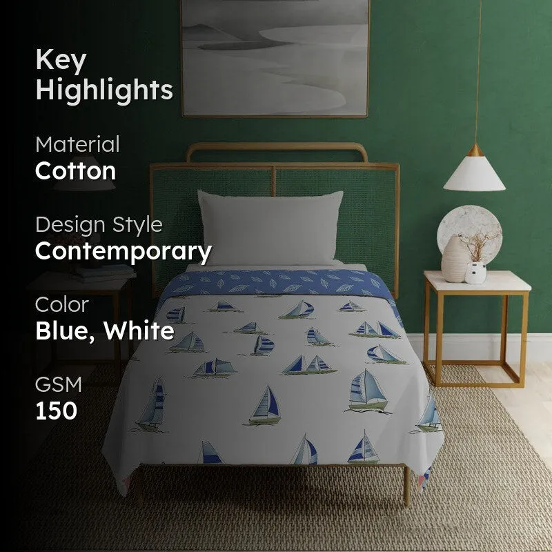 Urban Space Seaside Boat Reversible Blanket - Blue media 2