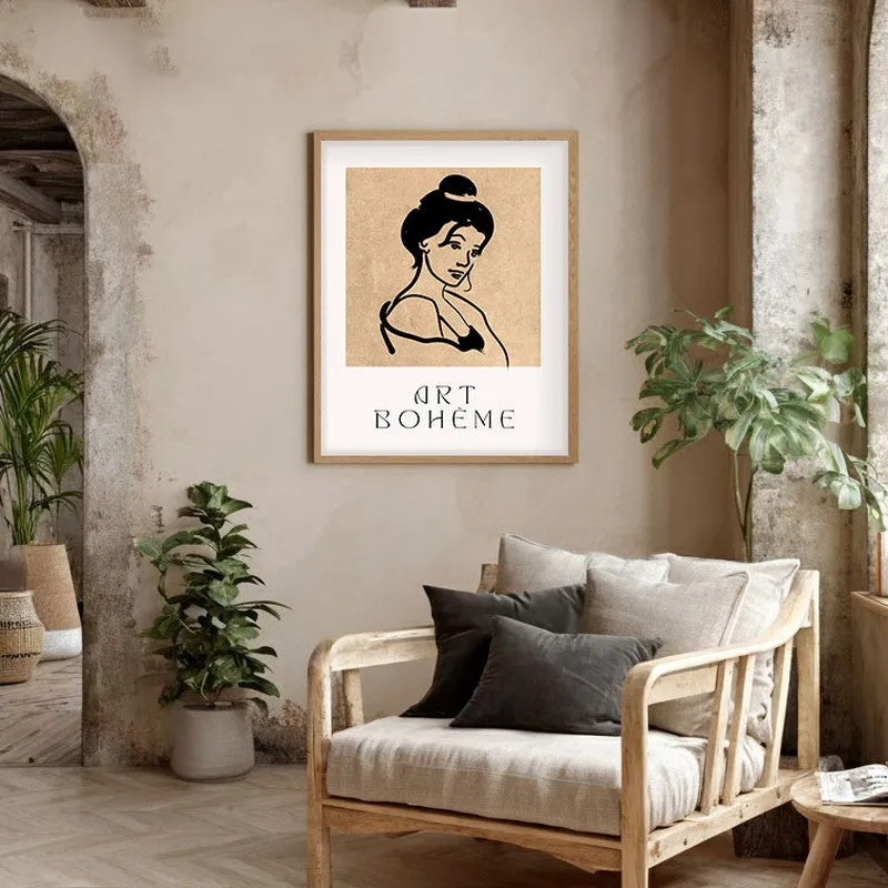 Classic Muse Canvas Wall Painting With Brown Frame media 5