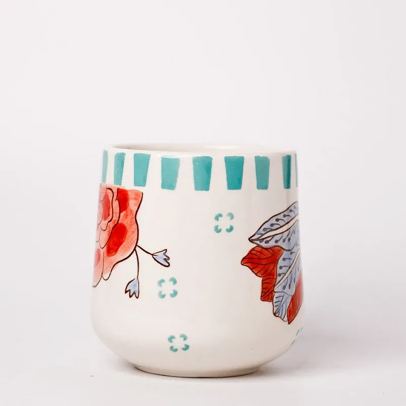 Stripe & Stem Ceramic Coffee Mug (385 mL) - 4