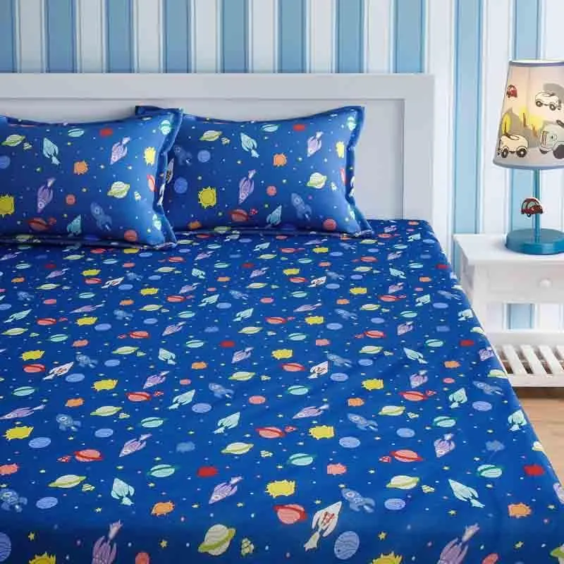 Take-Off to Galaxy Cotton Bedsheet - 210 TC media 1