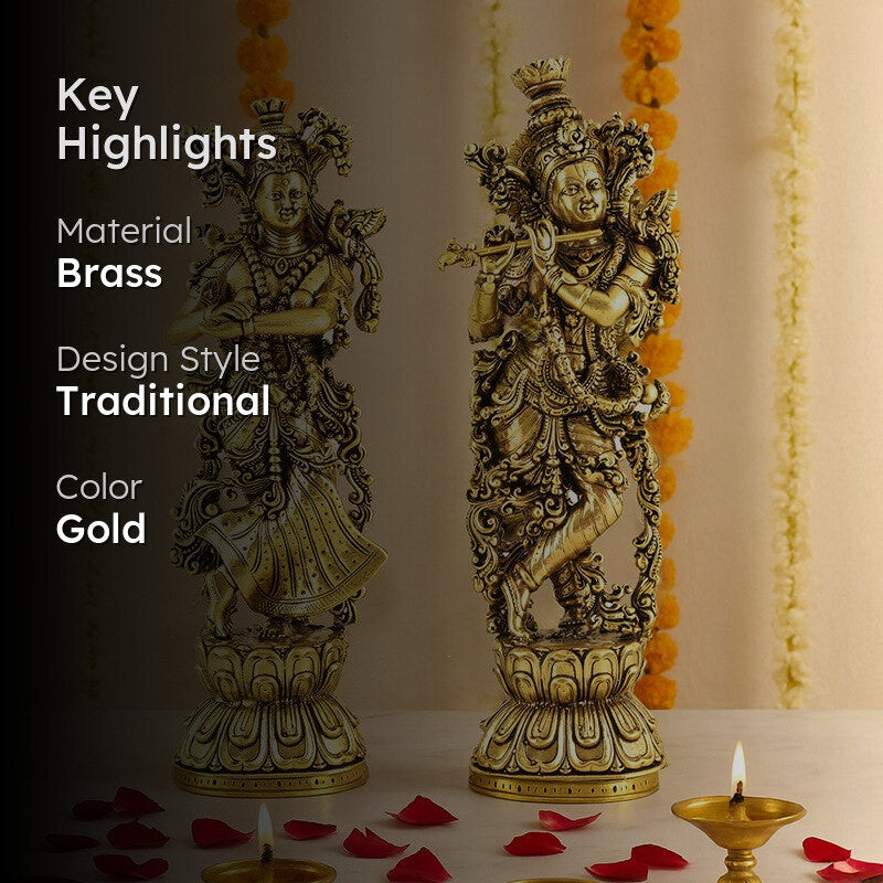 Divine Venugopala Brass Idol - Set Of Two image 2