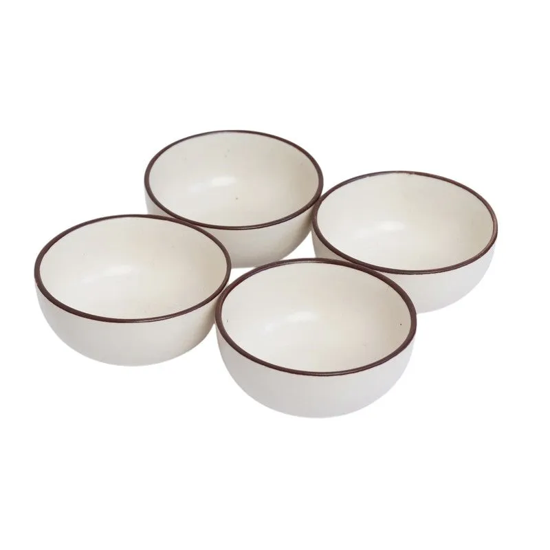 Swaad Katori Ceramic Snack Bowls (White, 180 mL Each) - Set Of Four media 5
