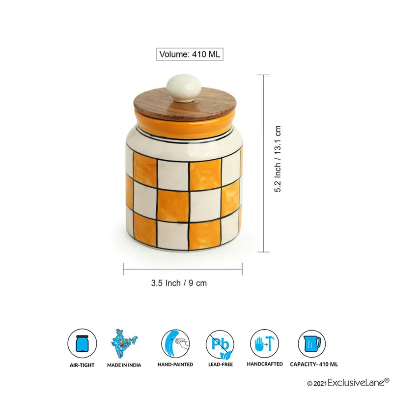 Grid Gradia Handpainted Airtight Storage Jar - 410 mL media 8