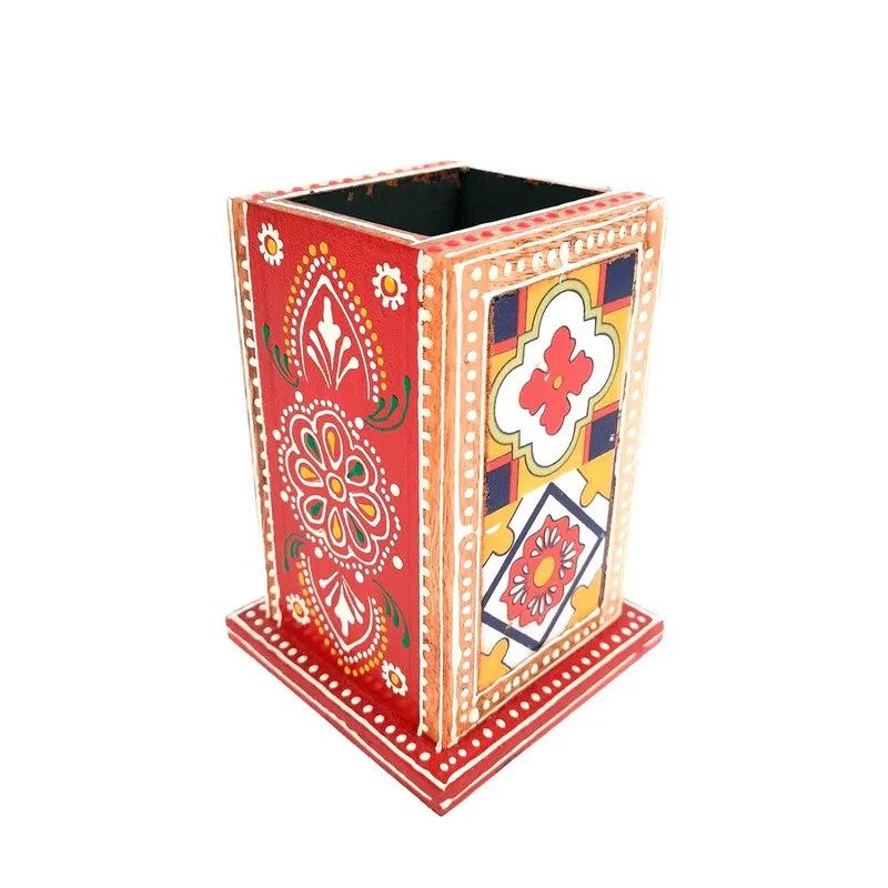 Hand-Painted Wooden Art Stationery Holder media 4