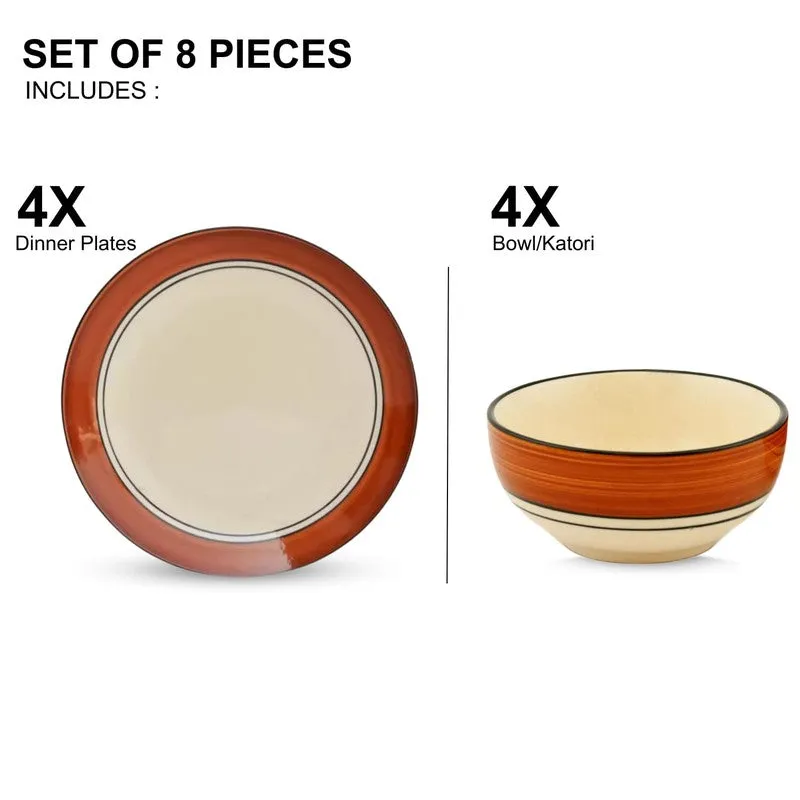 Terra Muse Viro Ceramic Dinner Set (Brown) - 8 Piece Set media 4