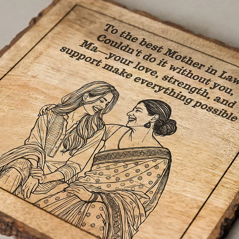 To The Best Mom-In-Law Wood Showpiece - Square media 4
