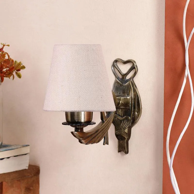 Love Gleam Fabric & Metal Wall Lamp - Beige media 3