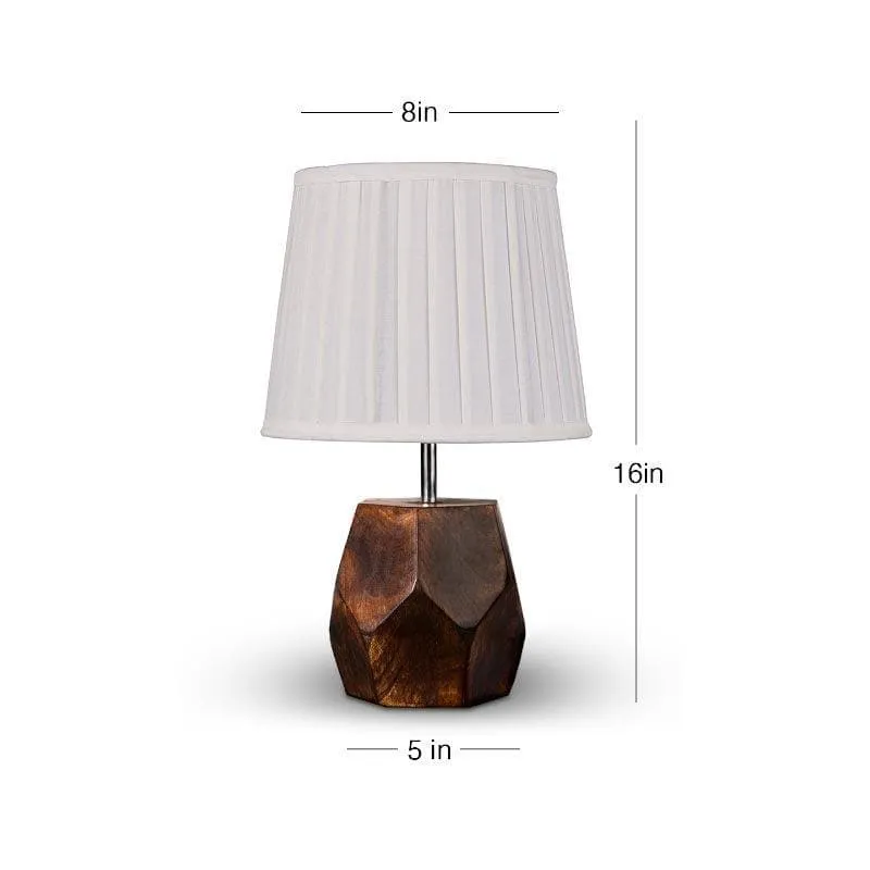 Illeana Pleated Hexa Dome Fabric Table Lamp - White,Brown media 5