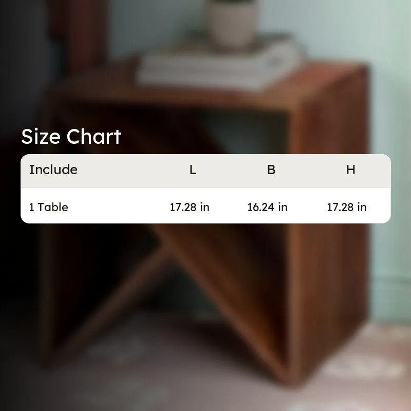Averox Sheesham Wooden Side & Bedside Table - Brown media 9