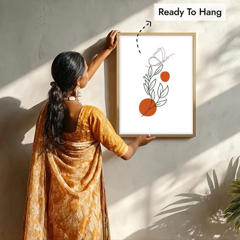 Rust Rhythm Canvas Wall Painting With Brown Frame media 7
