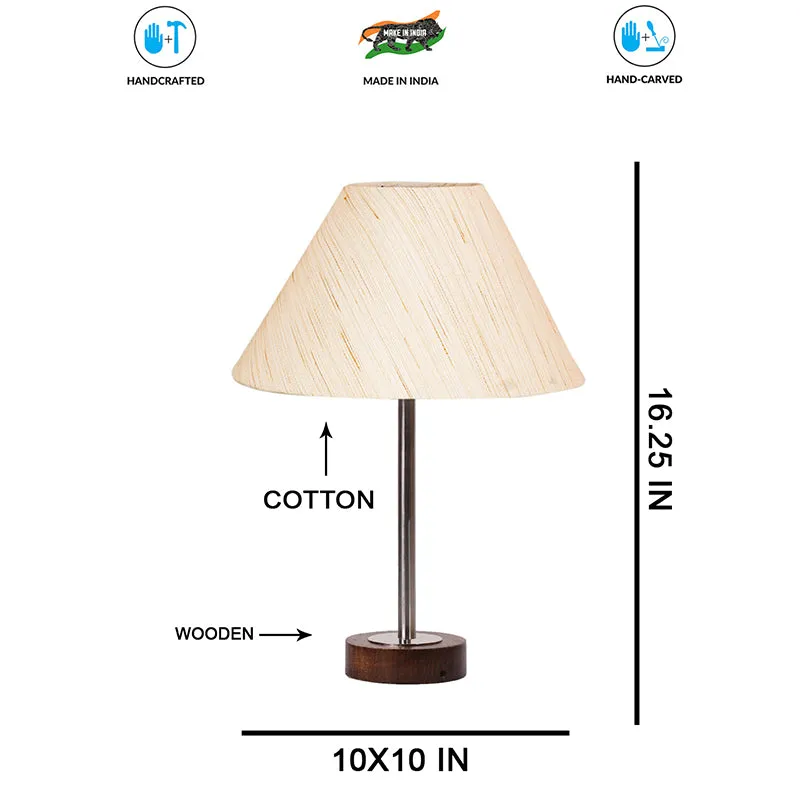 Cotin II Rodin Wooden Table Lamp - OffWhite,Silver,Brown media 7