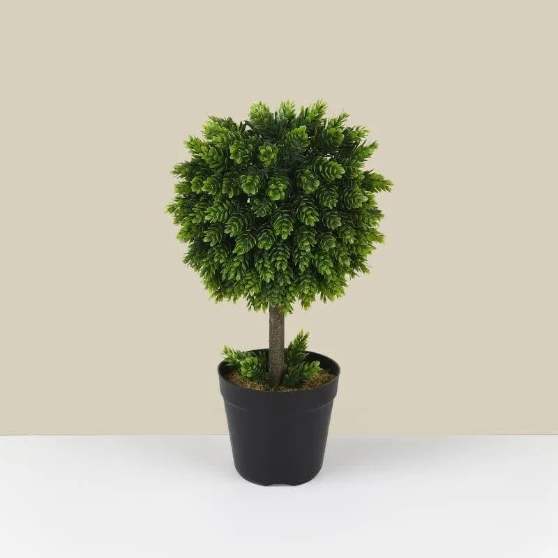 Faux Pine Grass Bonsai In Black Plastic Pot - 40 cms media 3