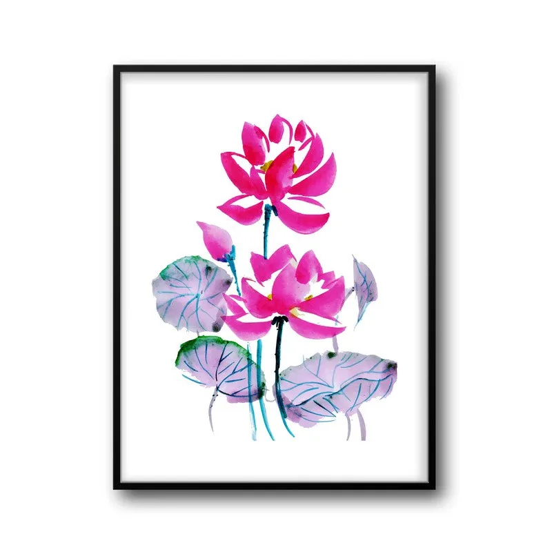 Lotus Duo Archival Paper Wall Art With Frame media 6