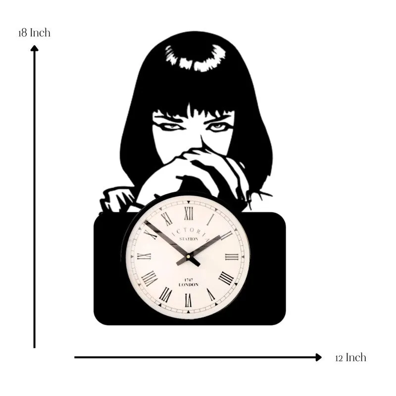 Ladyluck Steel Analog Wall Clock - Black media 7