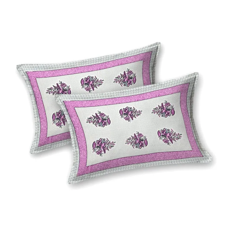 Royalra Cotton Bedsheet (Pink,White) - 240 TC media 4