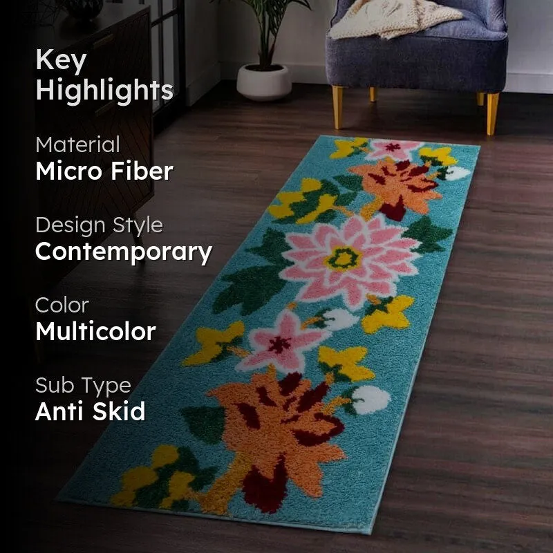 Flora Bloom Micro Fiber Runner Rug media 2