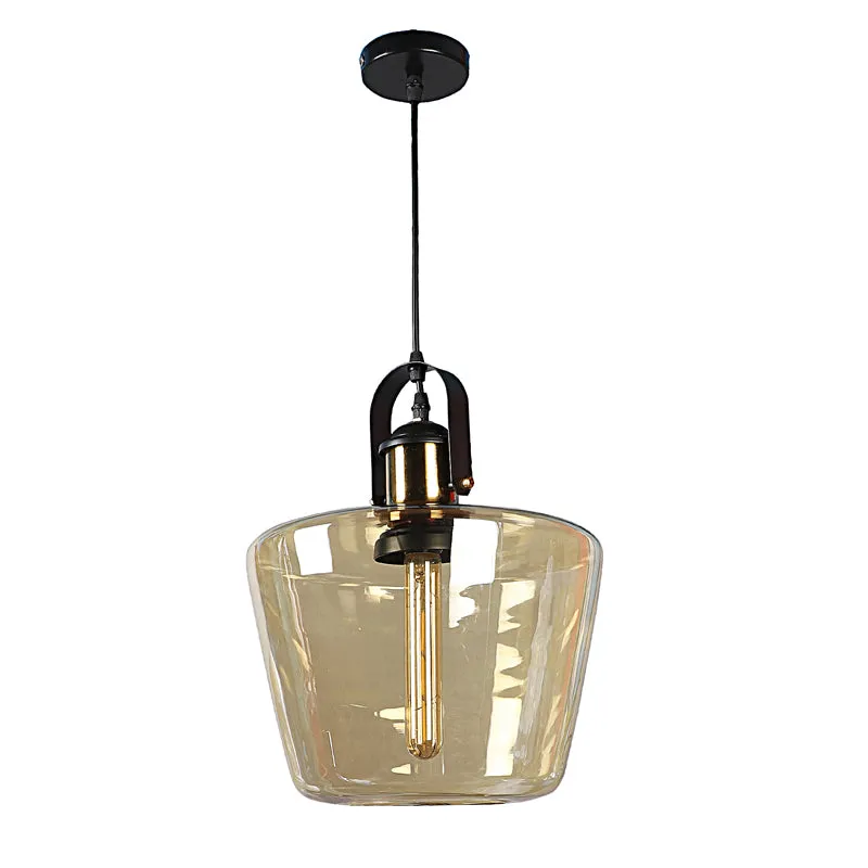 Nyxra Glass & Iron Ceiling Lamp - Gold media 5