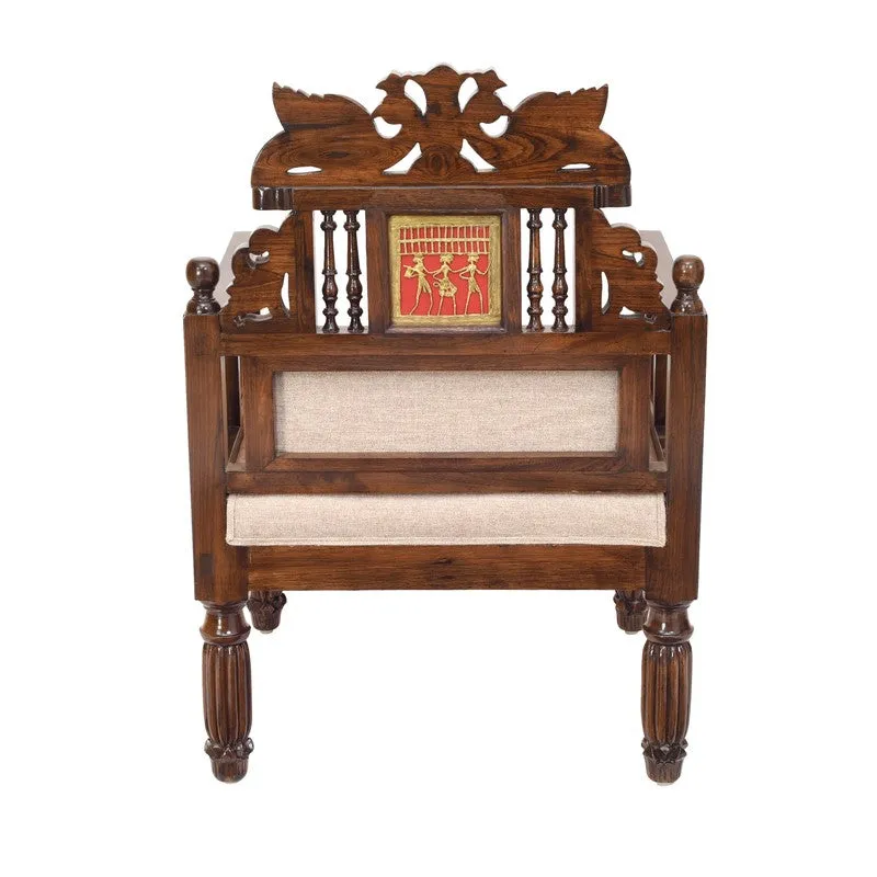 Mallika Teak Wood Accent Chair media 6