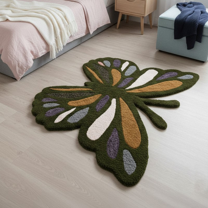 Floral Wings Wool Carpet - 2 x 3 ft