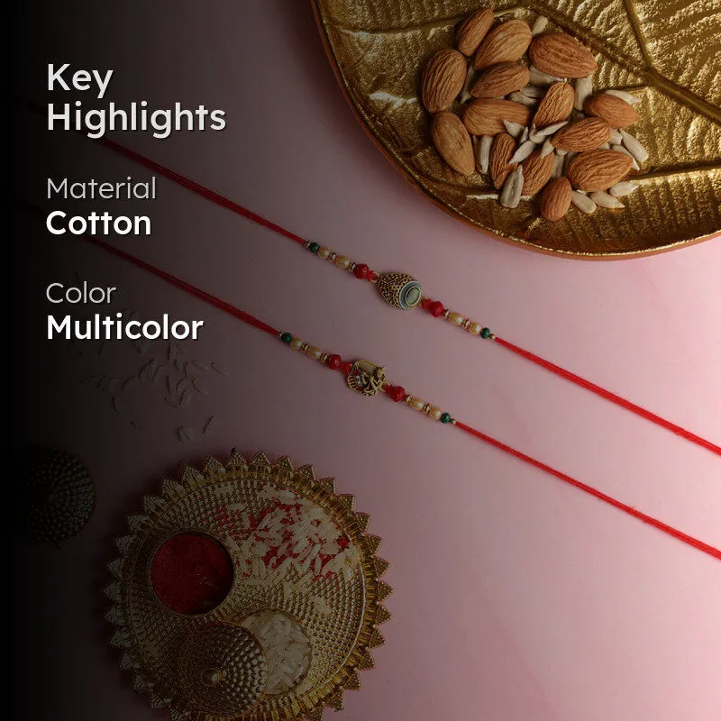 Krishna Rakhi with Roli Chawal - Three Piece Set media 2